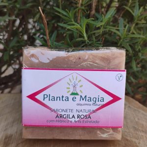 Sabonete Natural Fitoterápico – ARGILA ROSA com Hibisco e Anis Estrelado – 90g